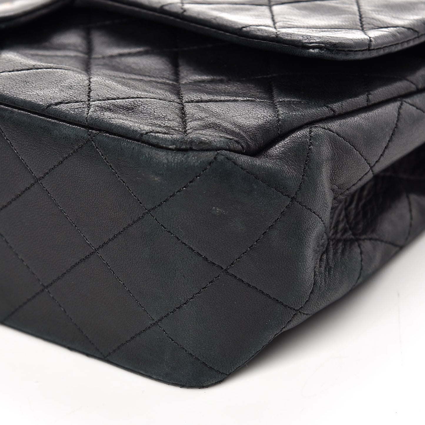 Lambskin Quilted Medium Double Flap Black