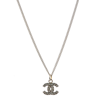 Chanel Crystal Timeless CC Necklace Silver 1 of 6