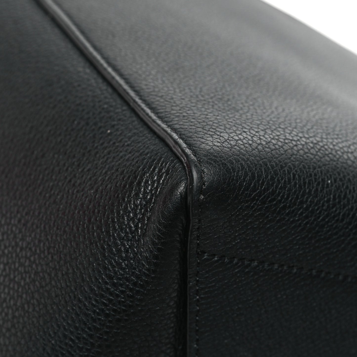 Soft Grained Calfskin Sangle Bucket Bag Black