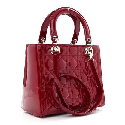 Christian Dior Patent Cannage Medium Lady Dior Red 3 of 10