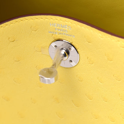 Hermes Ostrich Mini Lindy 20 Jaune Citron 8 of 12