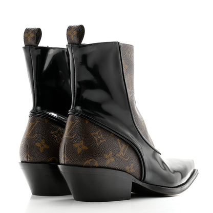 Louis Vuitton Patent Monogram Matador Ankle Boots 39 Black 4 of 14