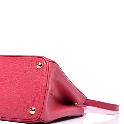 Prada Saffiano Small Galleria Double Zip Tote Fuxia 9 of 12