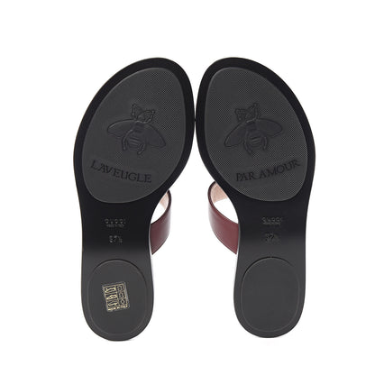 Gucci Calfskin GG Marmont Thong Sandals 37.5 Vintage Bordeaux 5 of 8