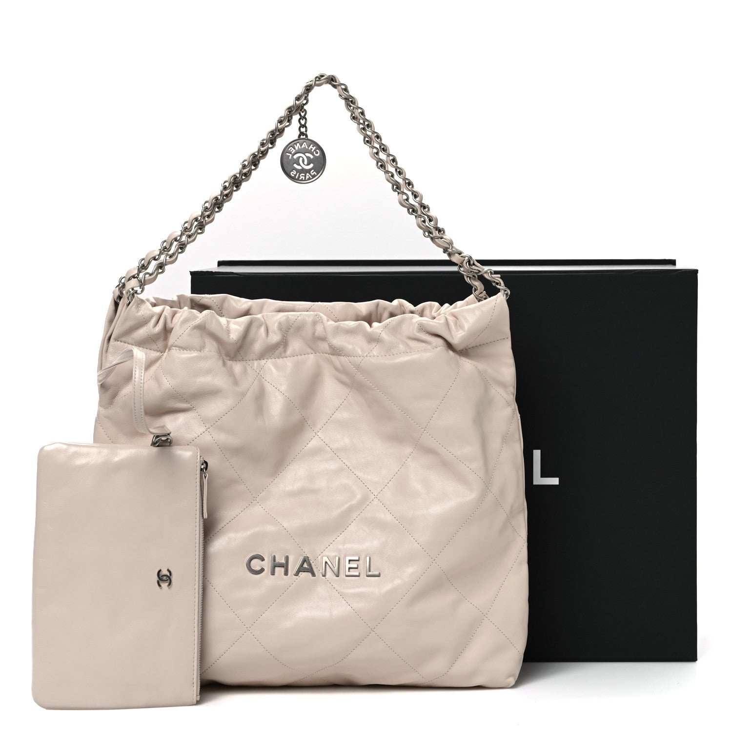 Chanel Shiny Calfskin Quilted Chanel 22 Ecru 12 of 12