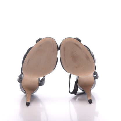 Chanel Lambskin Crystal CC Sandals 39 Black 6 of 9
