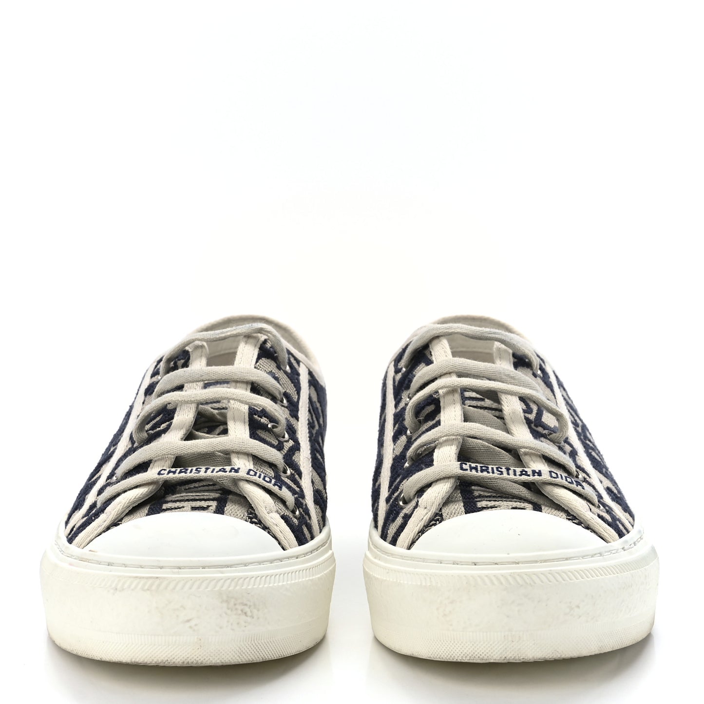 Canvas Oblique Womens Walk'N'Dior Low Top Sneakers 39 Deep Blue