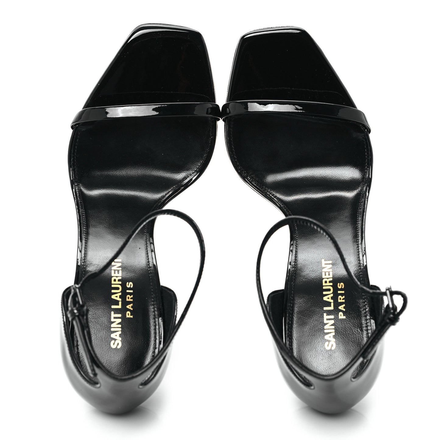 Patent Calfskin Opyum 110 Sandals 37.5 Black