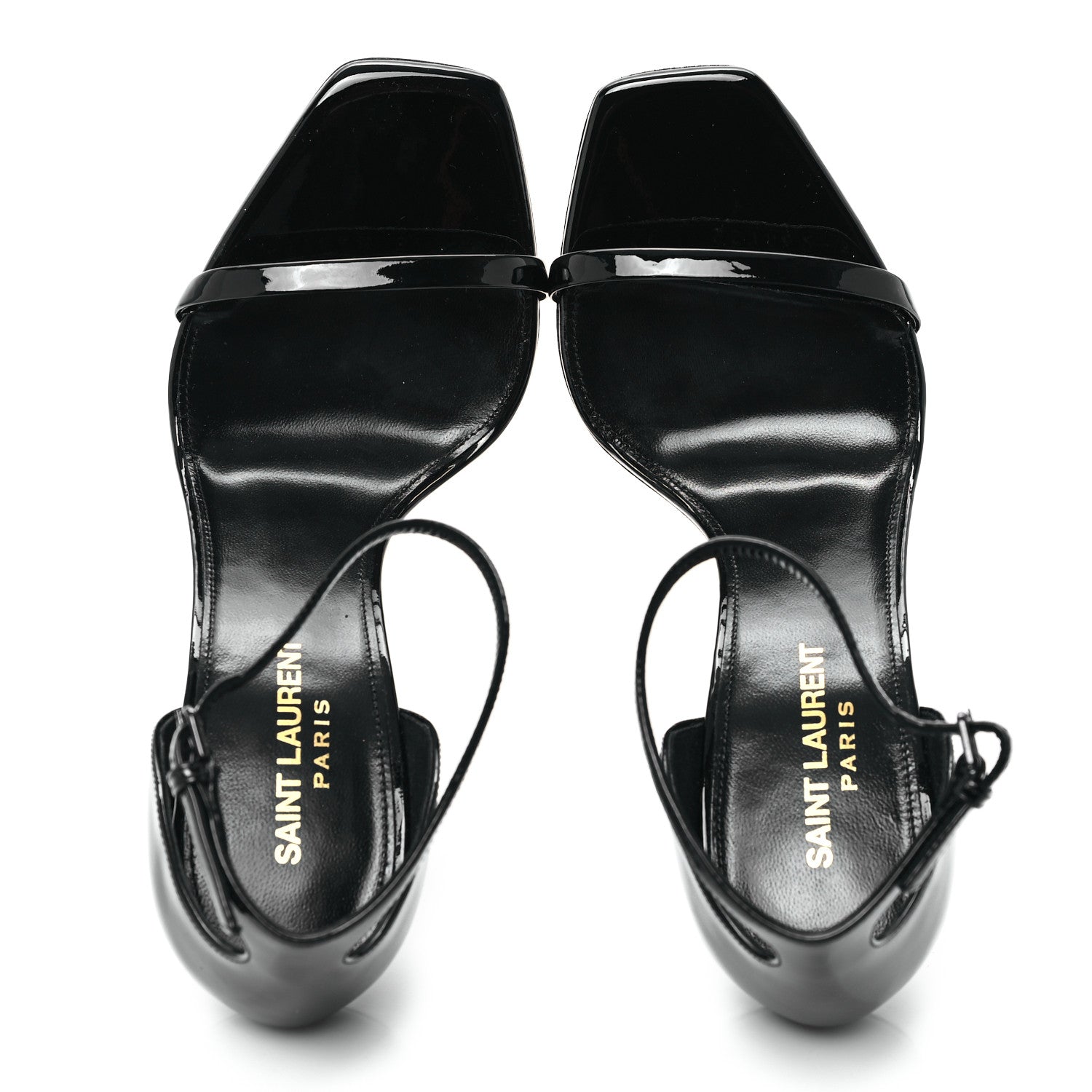 Saint Laurent Patent Calfskin Opyum 110 Sandals 37.5 Black 2 of 10