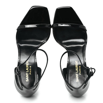 Saint Laurent Patent Calfskin Opyum 110 Sandals 37.5 Black 2 of 10