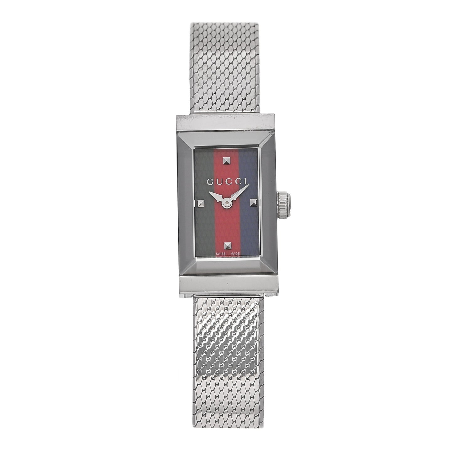 Stainless Steel 14mm Web G-Frame Quartz Watch Green