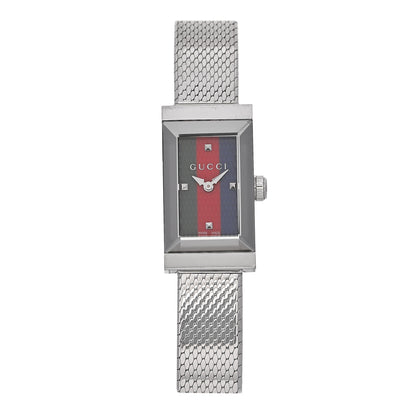 Gucci Stainless Steel 14mm Web G-Frame Quartz Watch Green 1 of 4