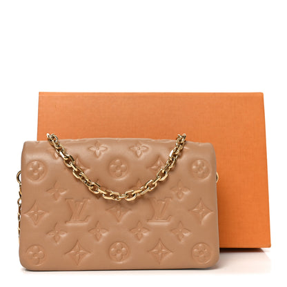 Louis Vuitton Lambskin Embossed Monogram Pochette Coussin Camel 10 of 10