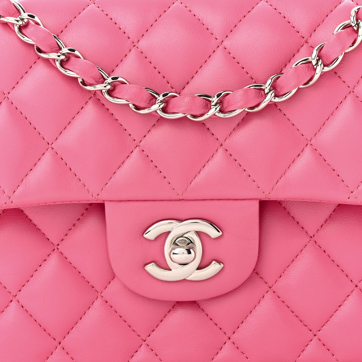 Chanel Lambskin Quilted Medium Double Flap Pink 8 of 10