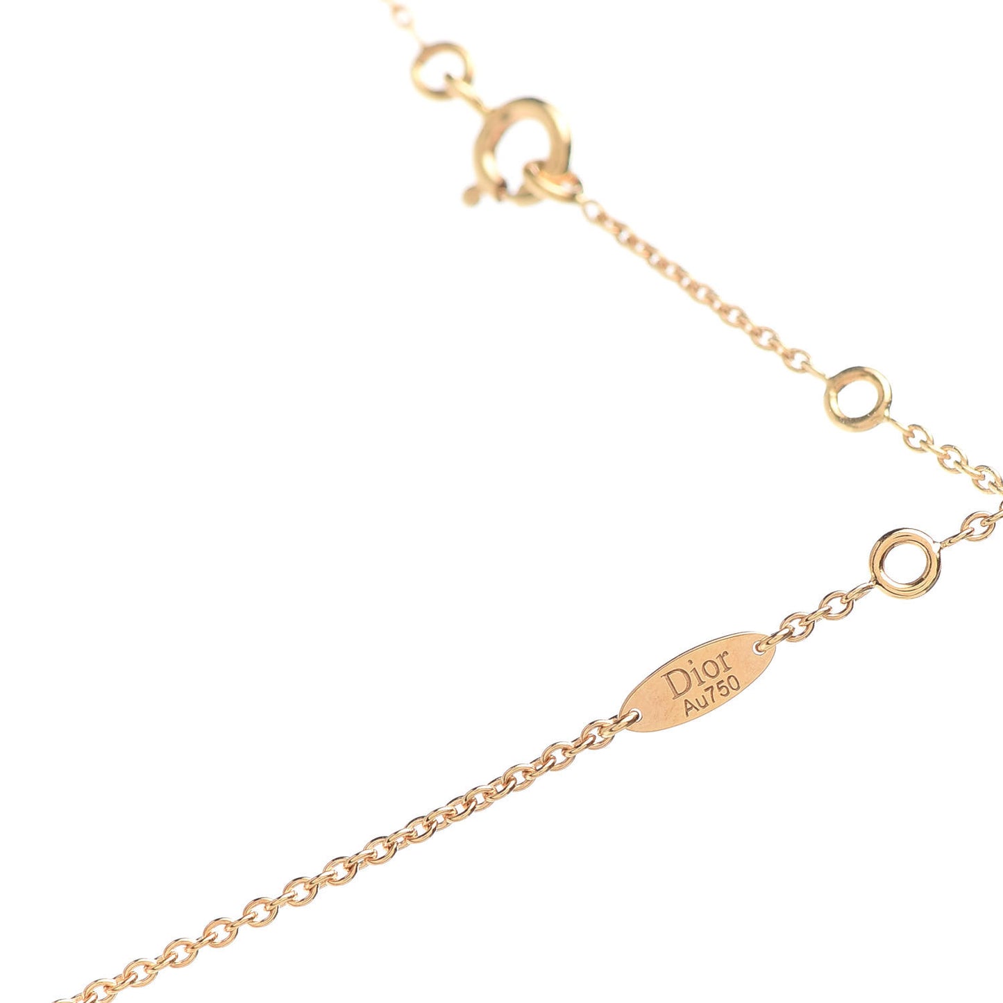 18K Yellow Gold Diamond Mother of Pearl Rose Des Vents Necklace