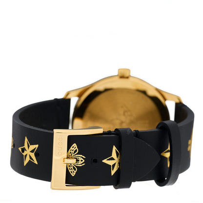 Gucci Stainless Steel Calfskin 38mm G-Timeless Bee Star Quartz Watch Black 3 of 4