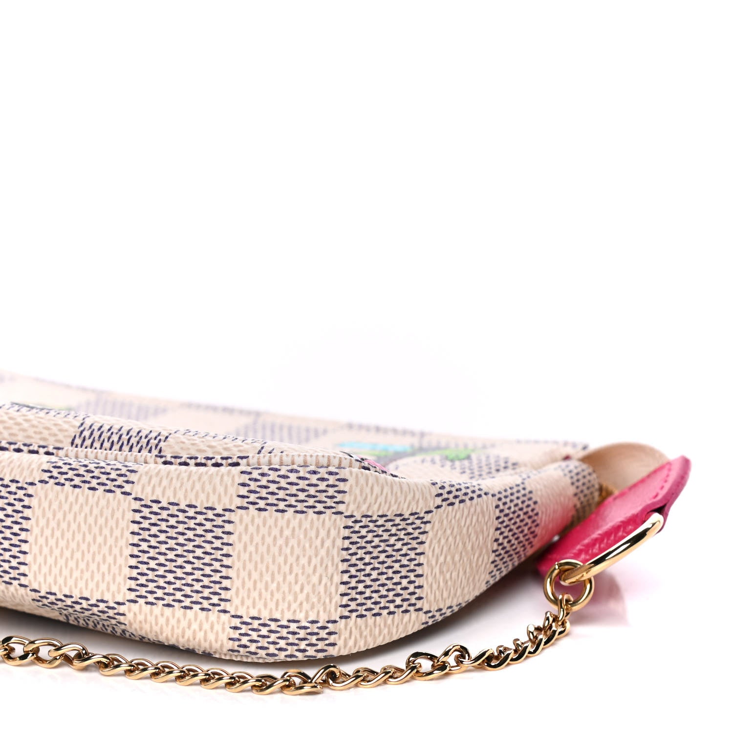 Louis Vuitton Damier Azur 2021 Christmas Animation Hollywood Mini Pochette Accessories Fuchsia 10 of 11