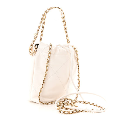 Chanel Shiny Calfskin Quilted Mini Chanel 22 White Black 3 of 11