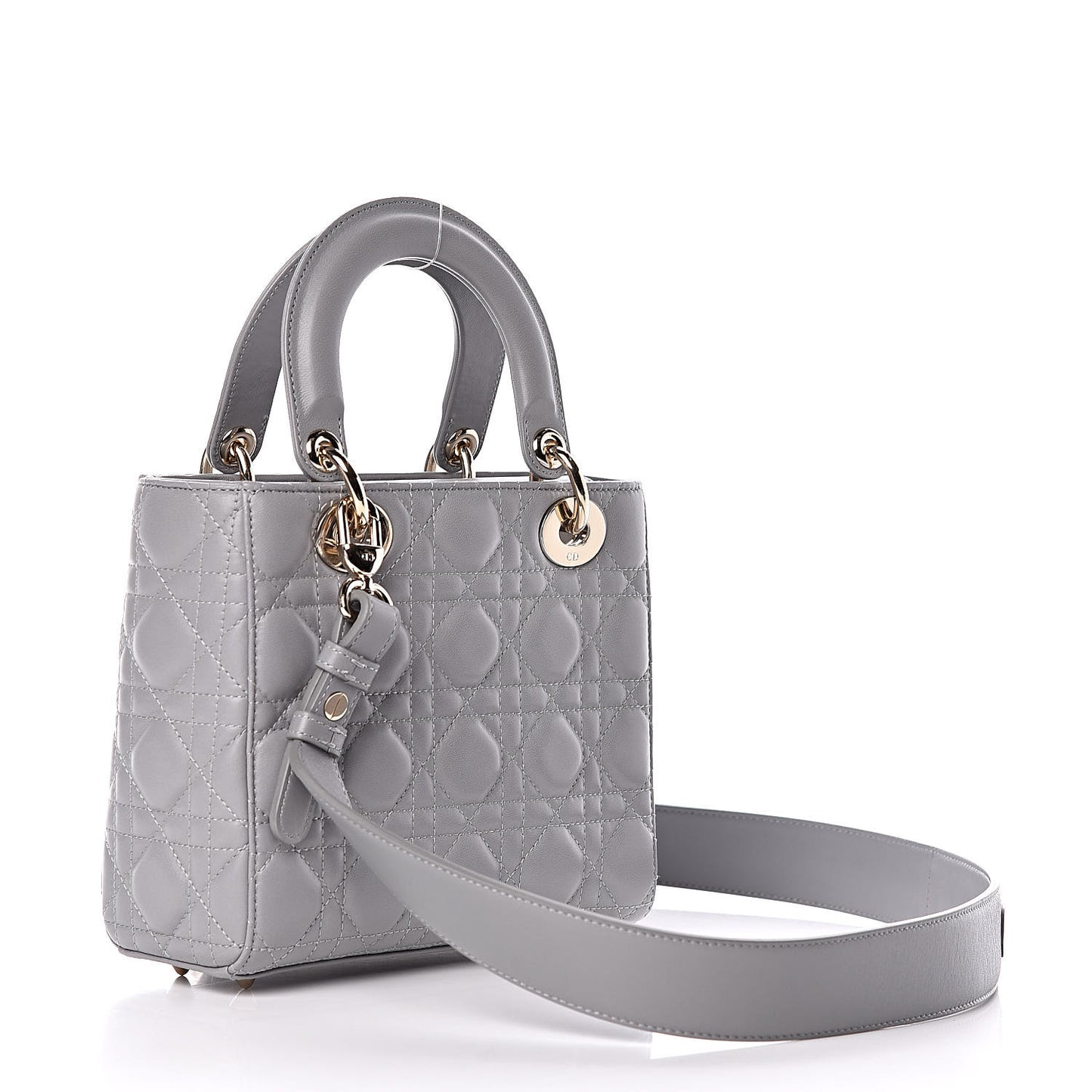 Lambskin Cannage Small Lucky Badges My Lady Dior Grey