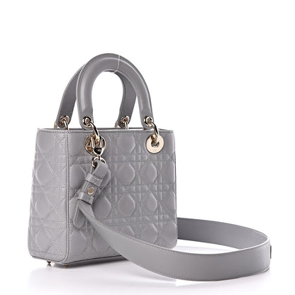 Christian Dior Lambskin Cannage Small Lucky Badges My Lady Dior Grey 3 of 10