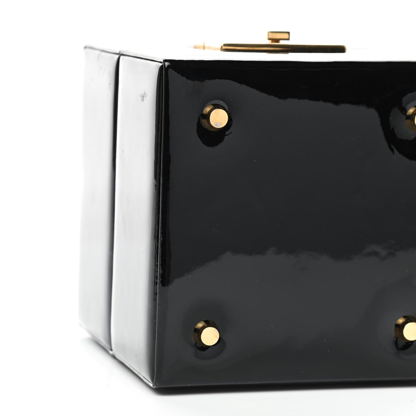 Patent Jerry Cube Box Clutch Black