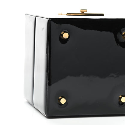 Saint Laurent Patent Jerry Cube Box Clutch Black 7 of 10