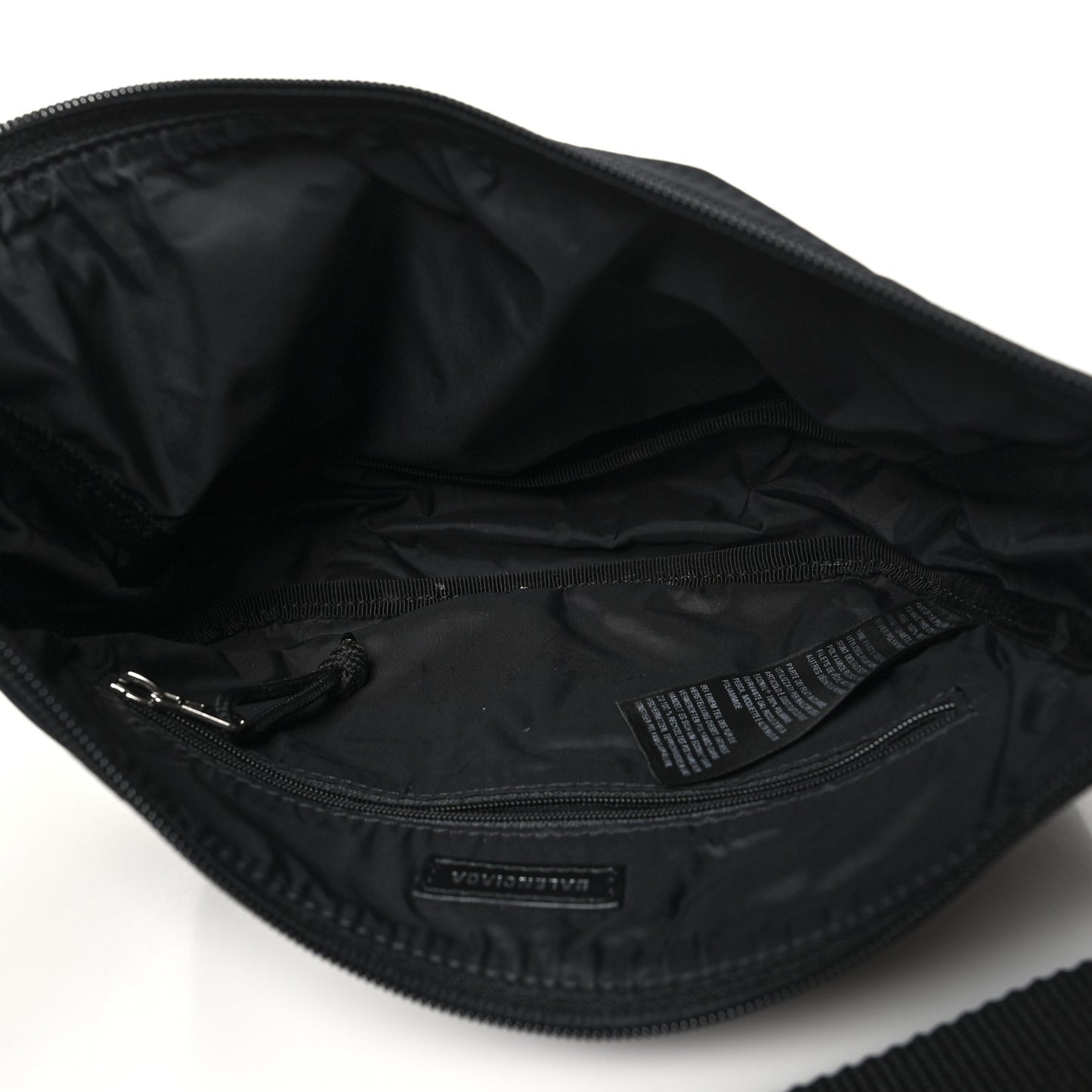Recycled Sport Nylon Logo Embroidered Wheel Sling Bag Black White