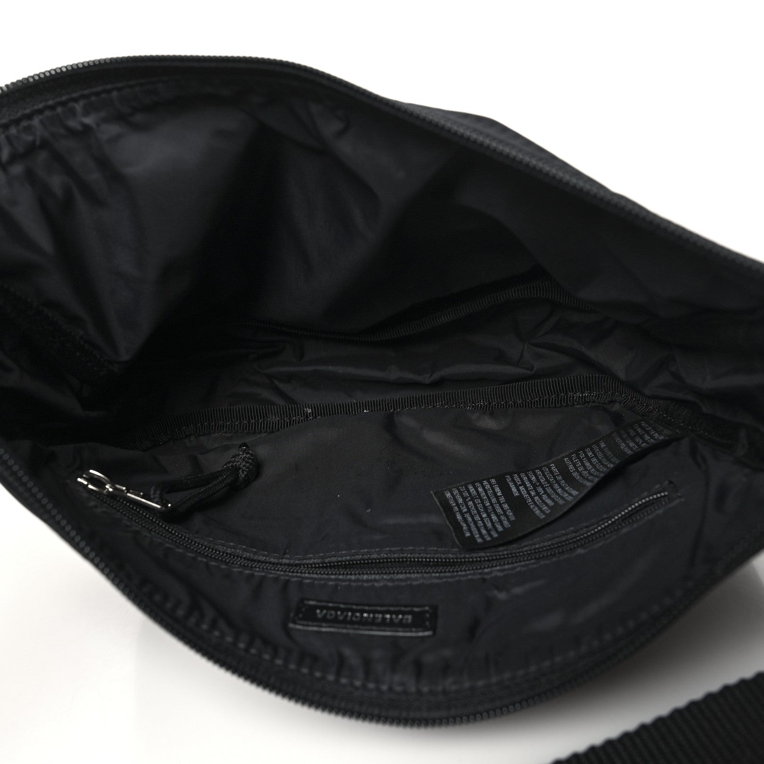 Balenciaga Recycled Sport Nylon Logo Embroidered Wheel Sling Bag Black White 5 of 9