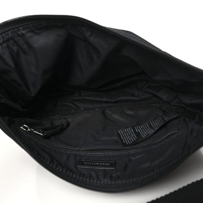 Balenciaga Recycled Sport Nylon Logo Embroidered Wheel Sling Bag Black White 5 of 9