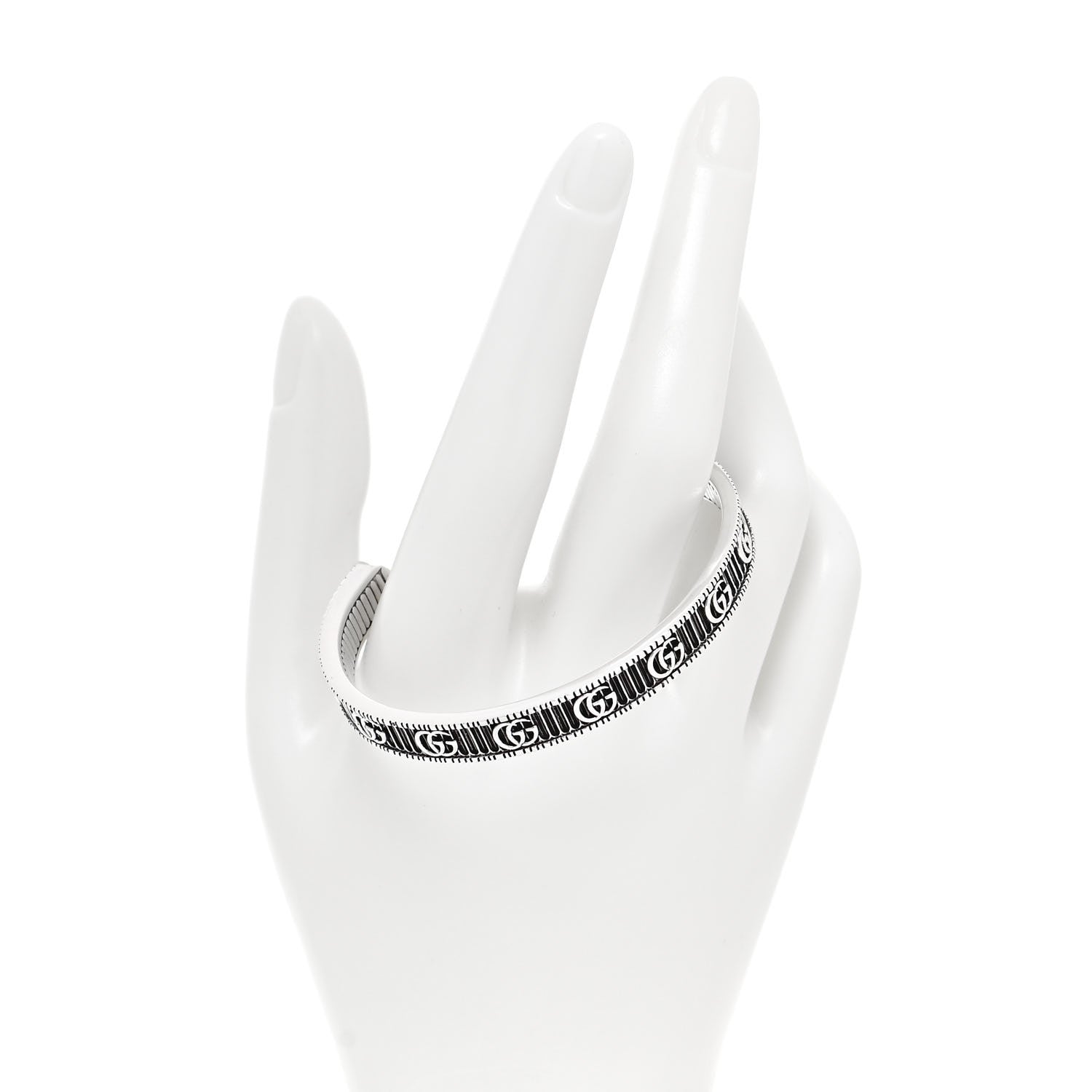 Gucci Sterling Silver Double G Marmont Cuff Bracelet 2 of 5