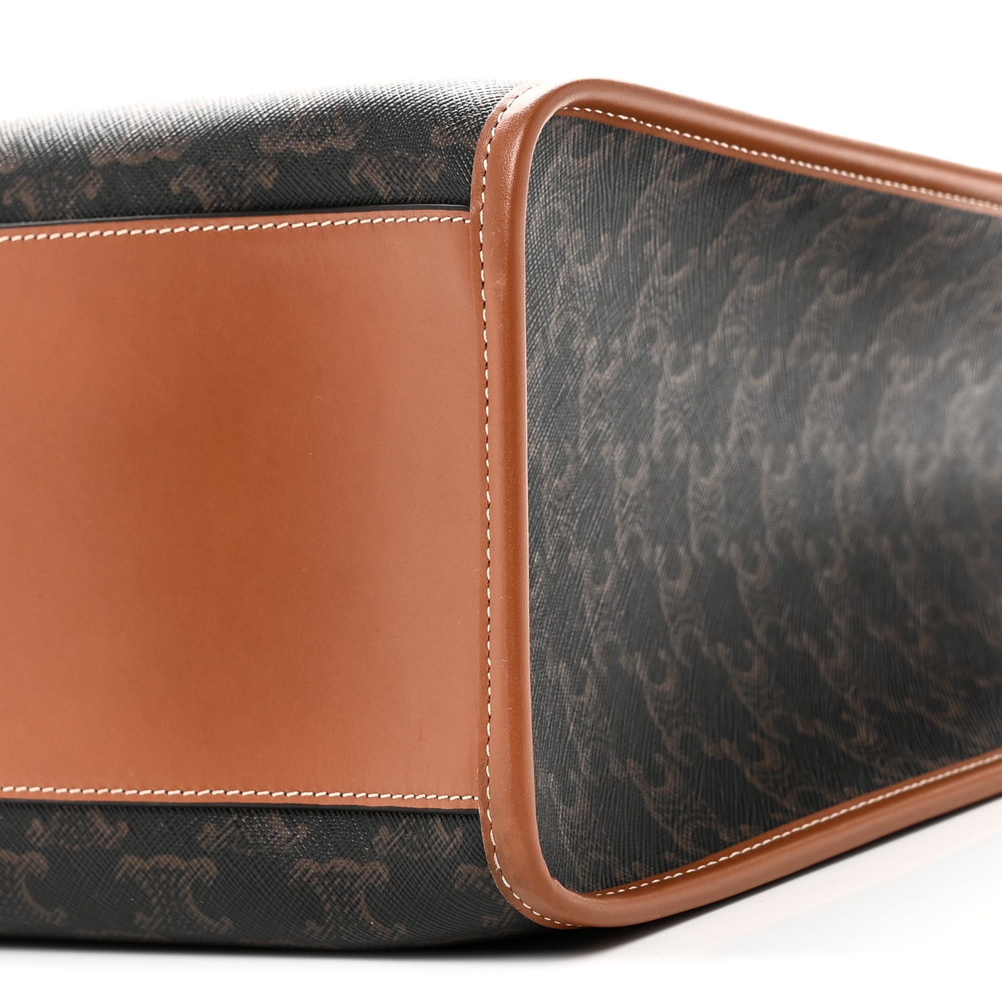 Triomphe Canvas Calfskin Horizontal Cabas Tan