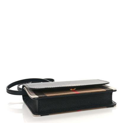 Burberry Derby Calfskin House Check Wallet On Chain Black 4 of 8