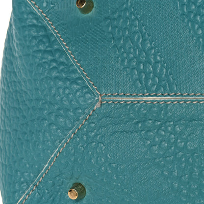 Burberry Signature Grain Calfskin Check Embossed Small Canterbury Tote Aqua Green 13 of 16