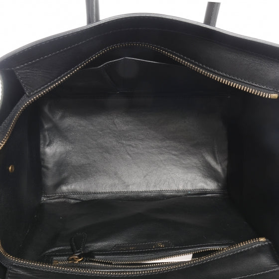 Smooth Calfskin Mini Bi-Color Luggage Forest Black