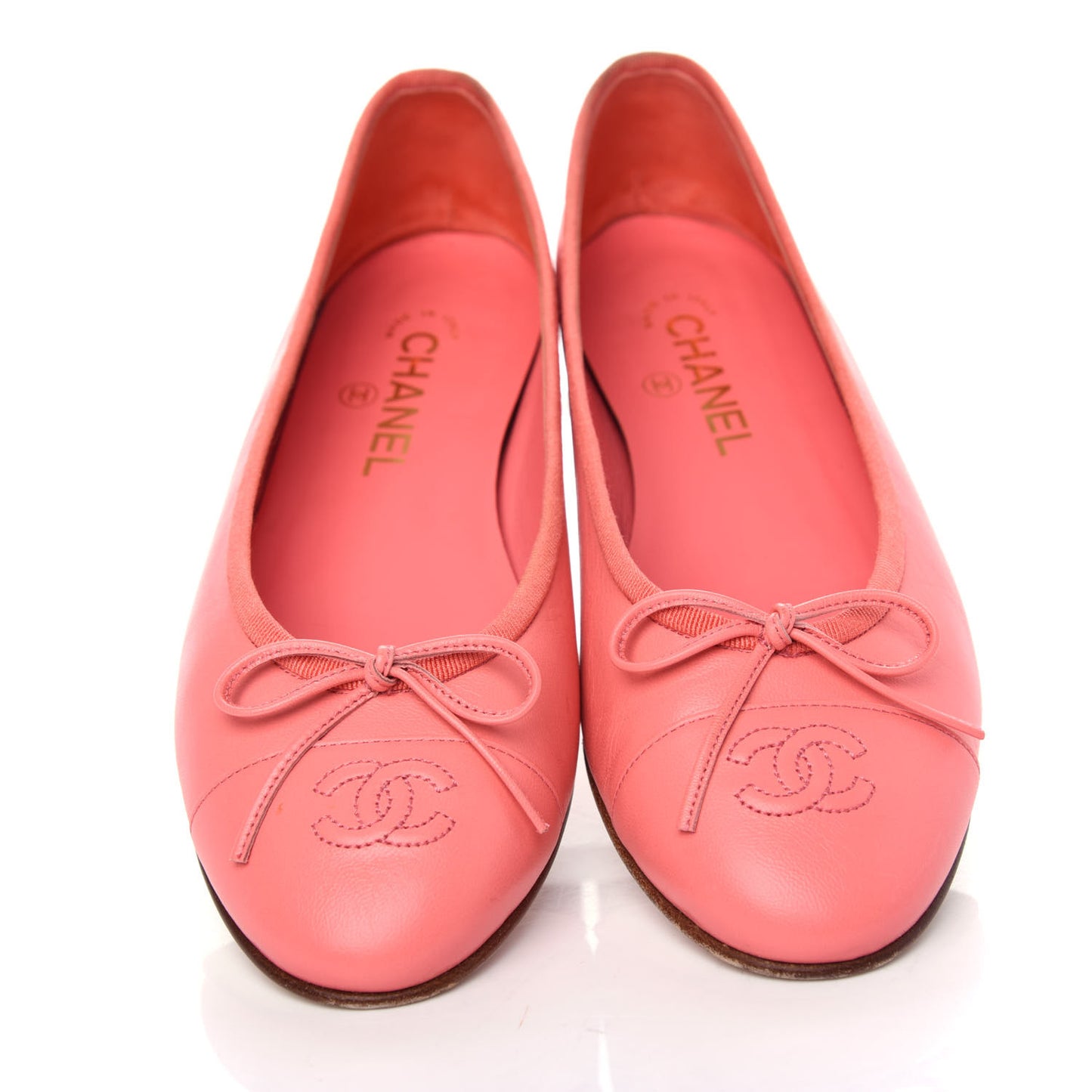 Lambskin Cap Toe CC Ballerina Flats 40 Pink