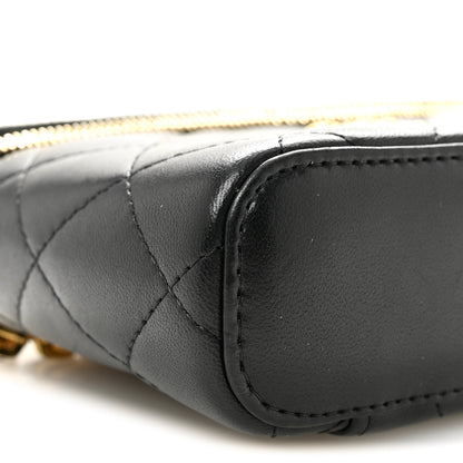 Chanel Lambskin Quilted Resin Vanity Case With Chain Black 9 of 10