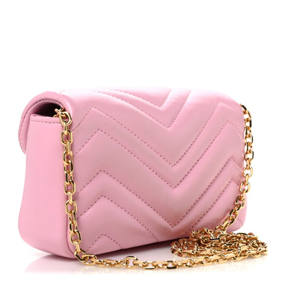 Gucci Lambskin Matelasse Mini GG Marmont Shoulder Bag Light Pink 3 of 11