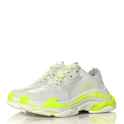 Balenciaga Fabric Mesh Womens Triple S Sneakers 37 Fluo Yellow White Grey 3 of 7