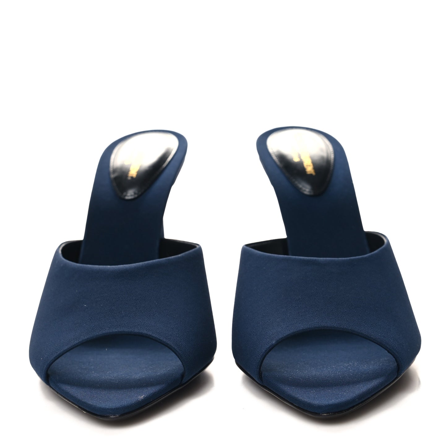 Crepe De Chine Suite Mule Sandals 40 Dark Blue