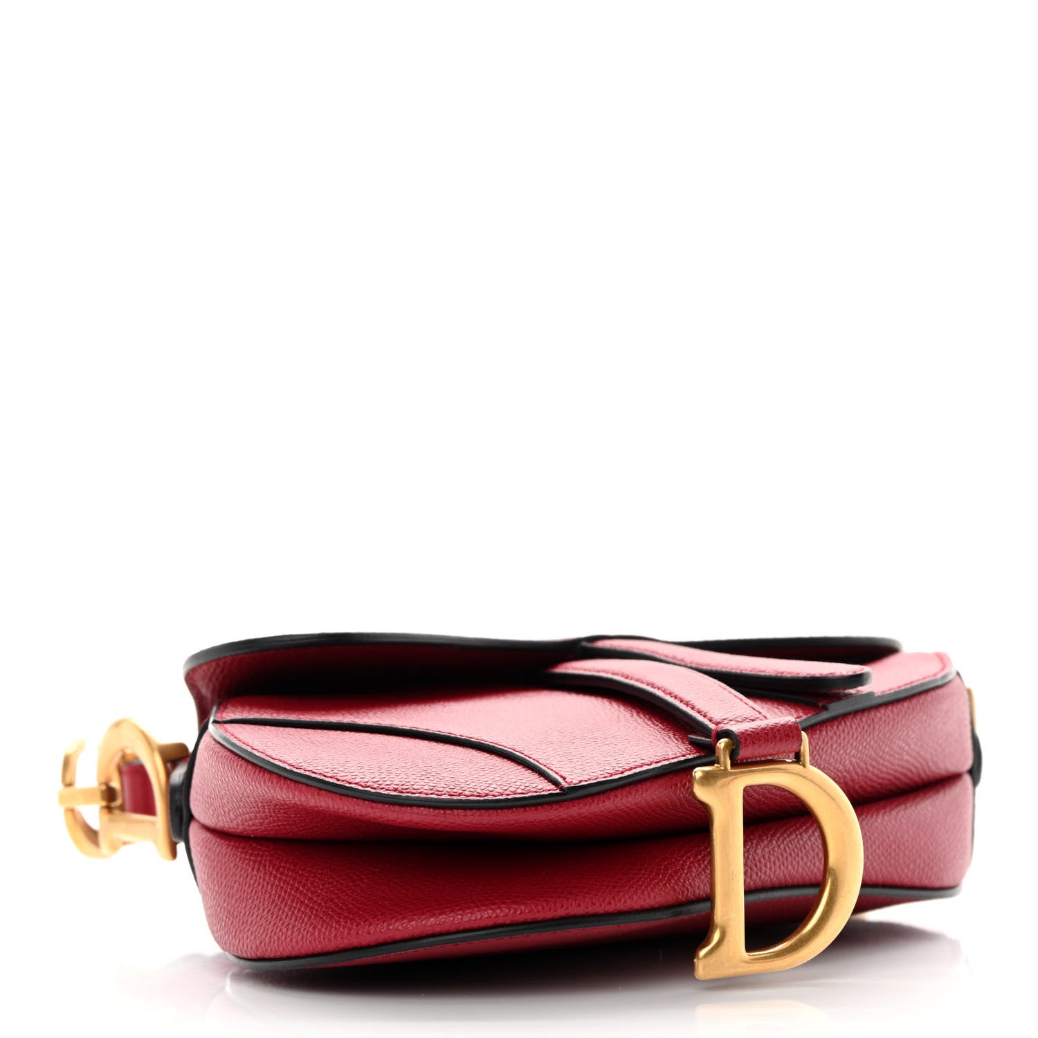 Christian Dior Grained Calfskin Mini Saddle Bag Red 4 of 11