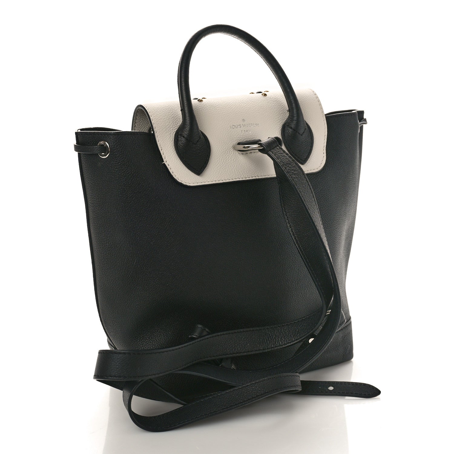 Louis Vuitton Calfskin Mechanical Flowers Lockme Backpack Black White 2 of 17