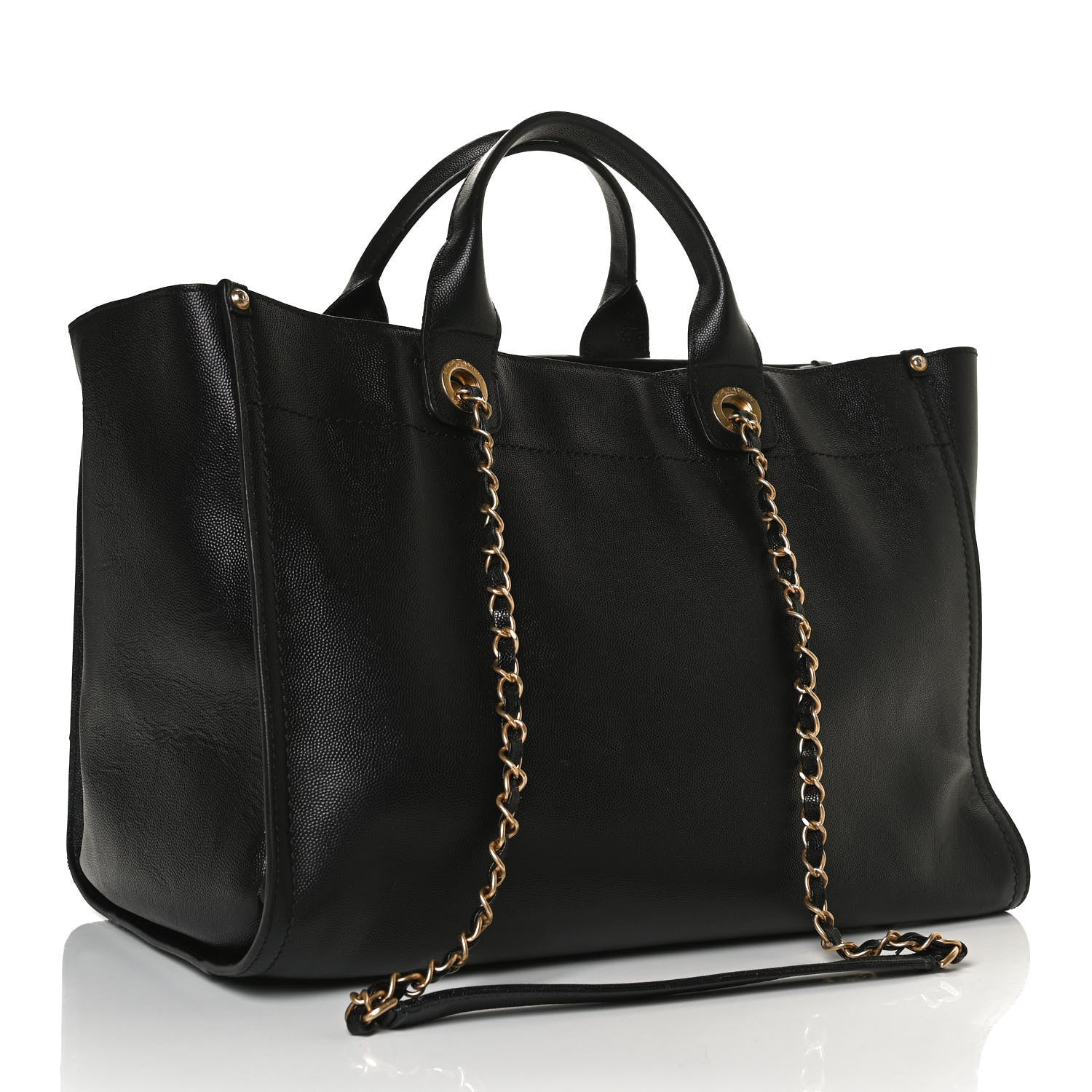 Chanel Caviar Medium Studded Deauville Tote Black 3 of 15