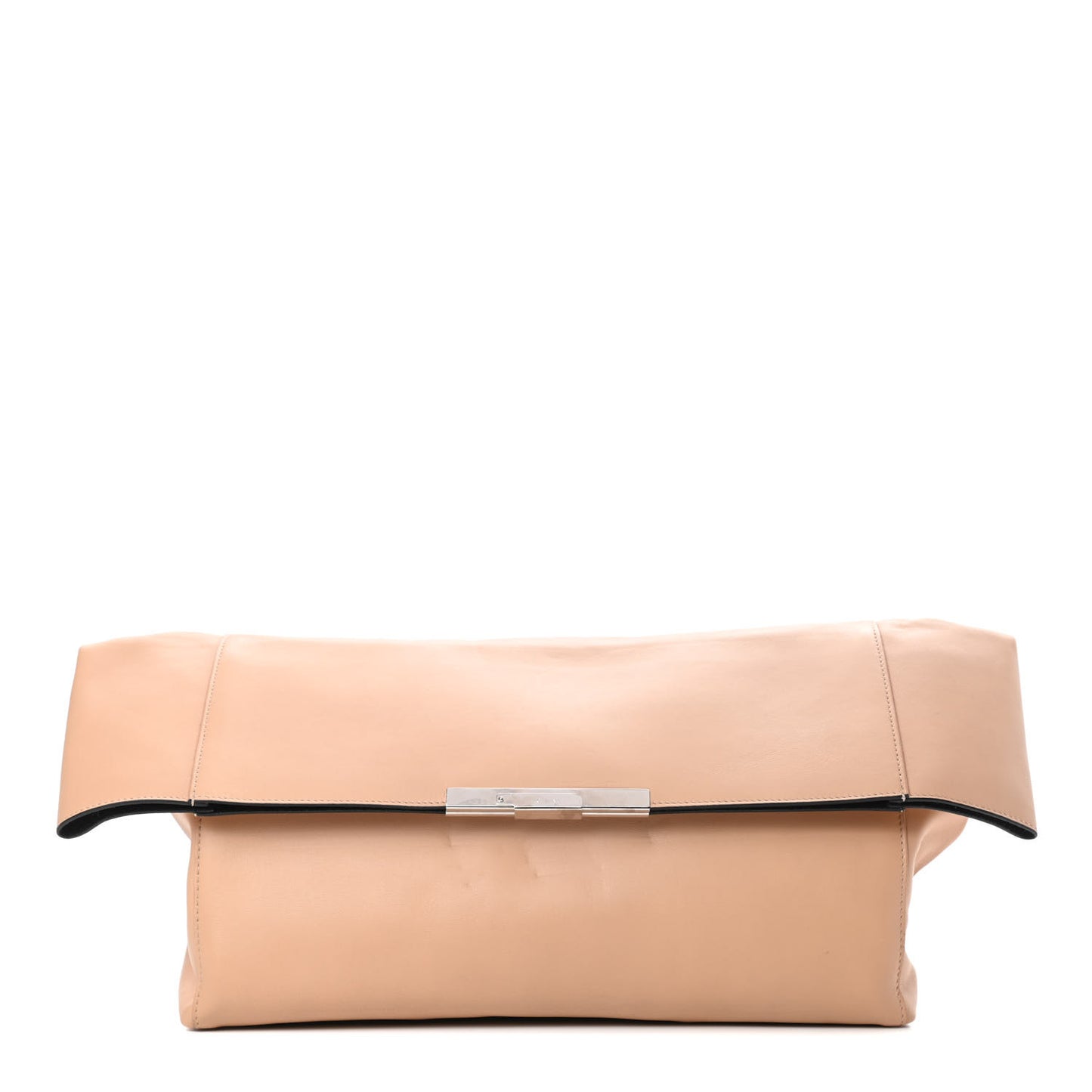 Calfskin Folded Clutch Beige