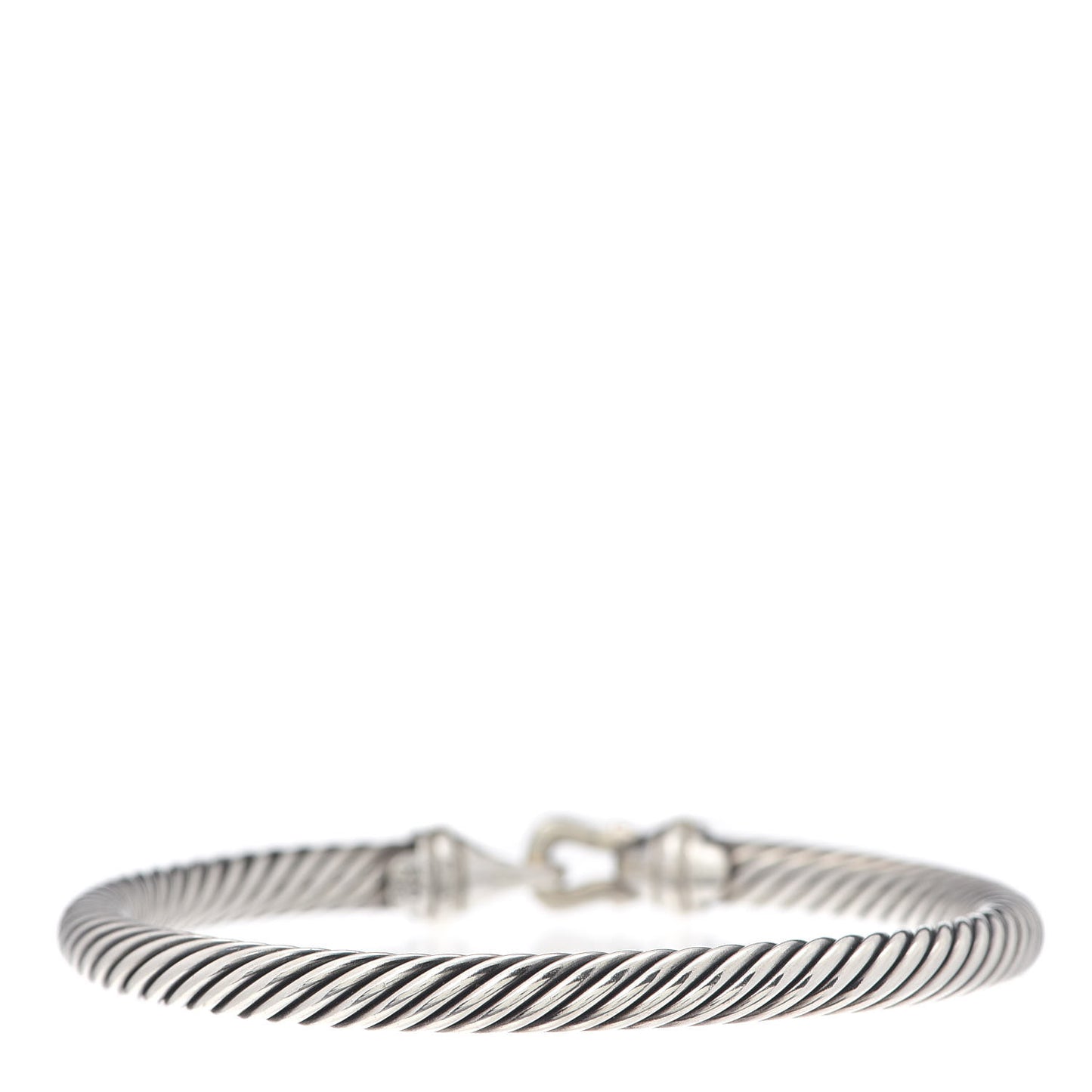 Sterling Silver 18K Yellow Gold 5mm Cable Classic Buckle Bracelet