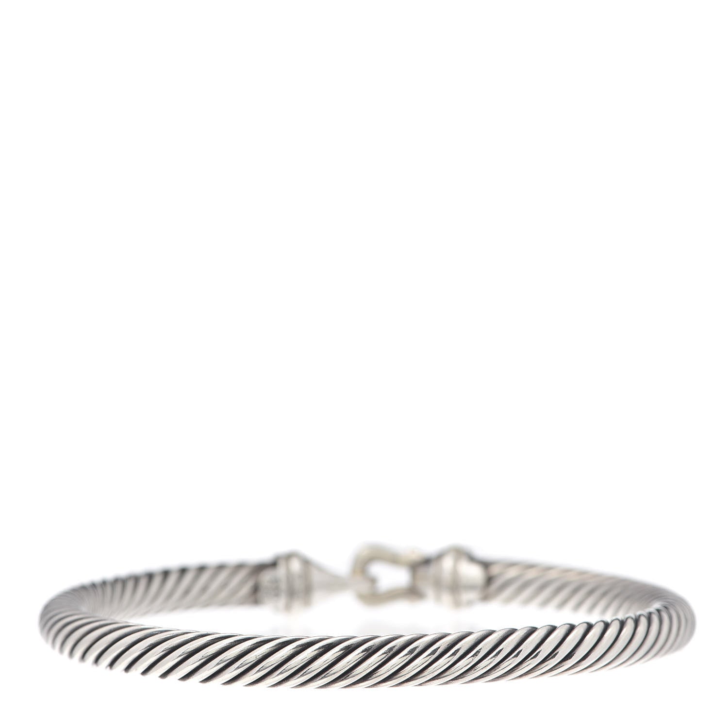 David Yurman Sterling Silver 18K Yellow Gold 5mm Cable Classic Buckle Bracelet 3 of 4