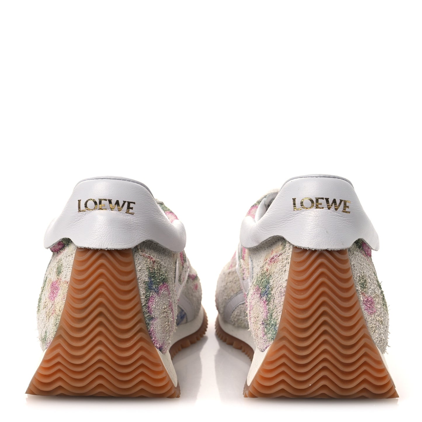 Suede Flow Runner Floral Sneakers 39 White Pink Multicolor