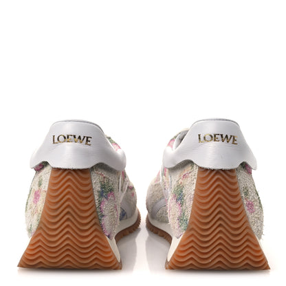 Loewe Suede Flow Runner Floral Sneakers 39 White Pink Multicolor 6 of 11