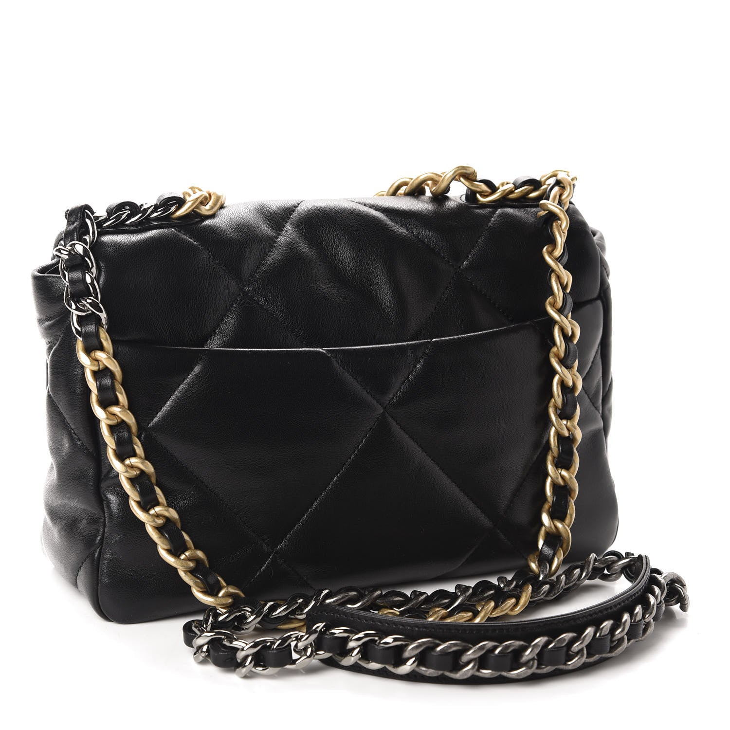 Chanel Lambskin Quilted Medium 19 Flap Black 3 of 10
