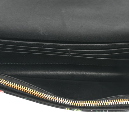 Christian Dior Calfskin Petites Fleurs Print Caro Pouch With Chain Black Multicolor 6 of 12
