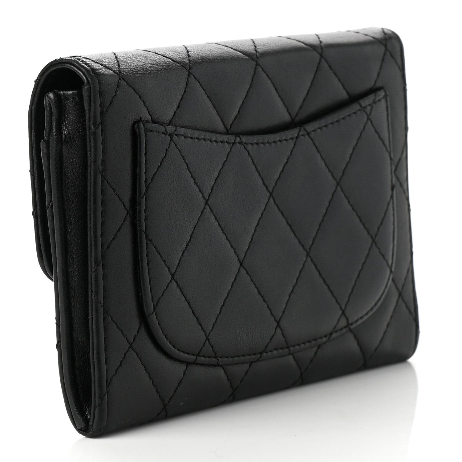 Chanel Lambskin Quilted Small Flap Wallet Black 3 of 8